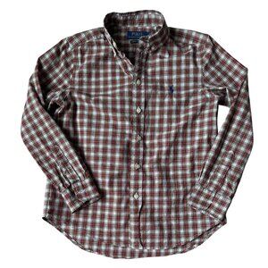Polo Ralph Lauren Boys Size M 10-12 Red Plaid Button Down
